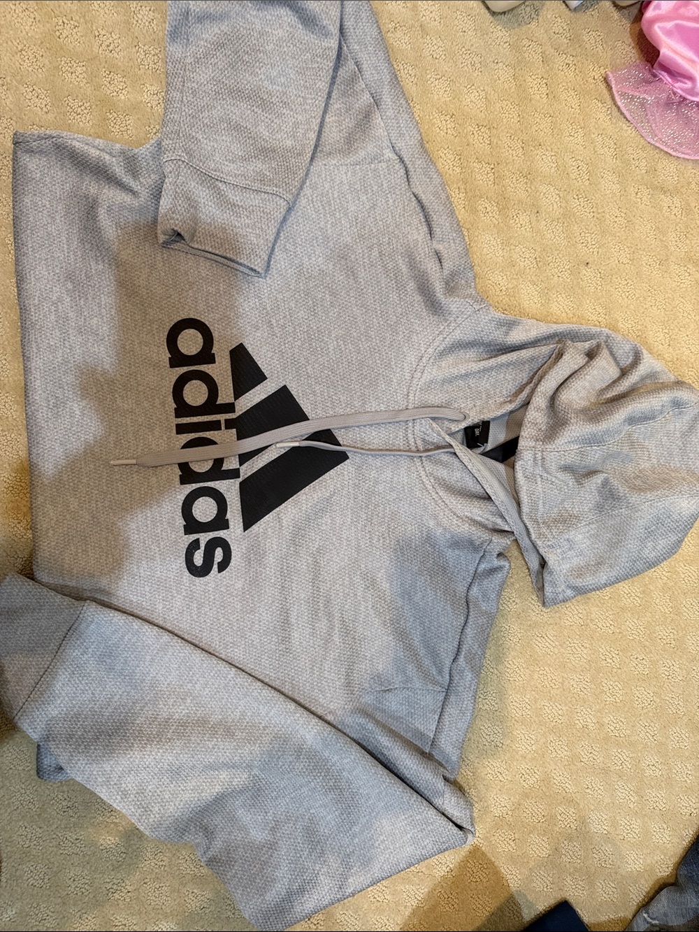 adidas Light Gray Hoodie with Black Logo